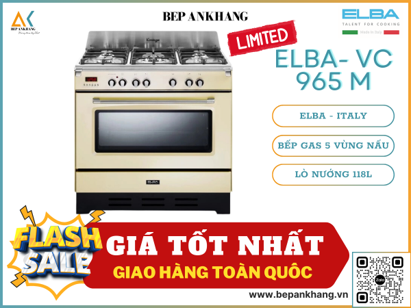 Bếp Gas 5 Vùng Nấu Kết Hợp Lò Nướng ELBA VC 965 M - Nhập Khẩu Italia